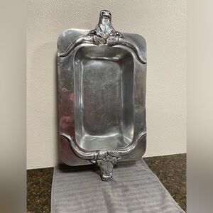 Lily Fields medium deep tray with longhorn handles.